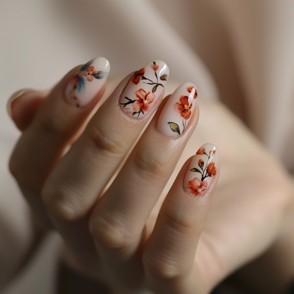 Simple DIY Flower Nail Art at Home