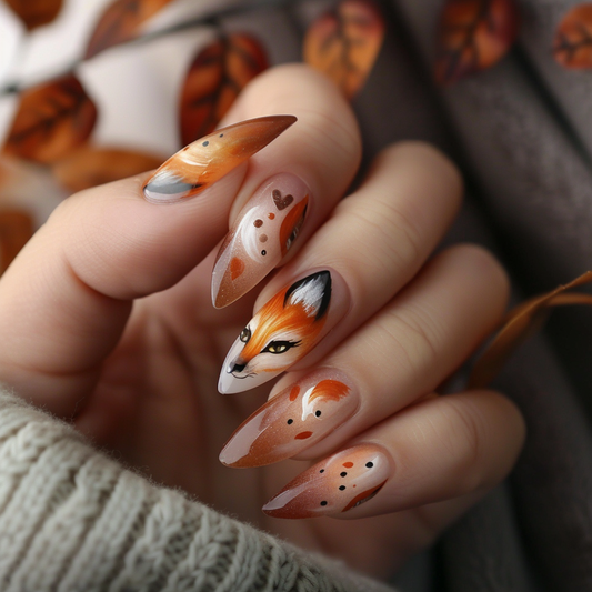 Simple DIY Fox Nail Art at Home