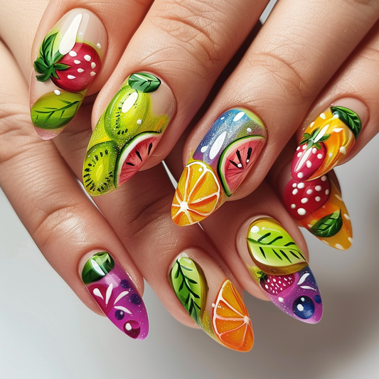 Simple DIY Fruit-Inspired Nail Art at Home