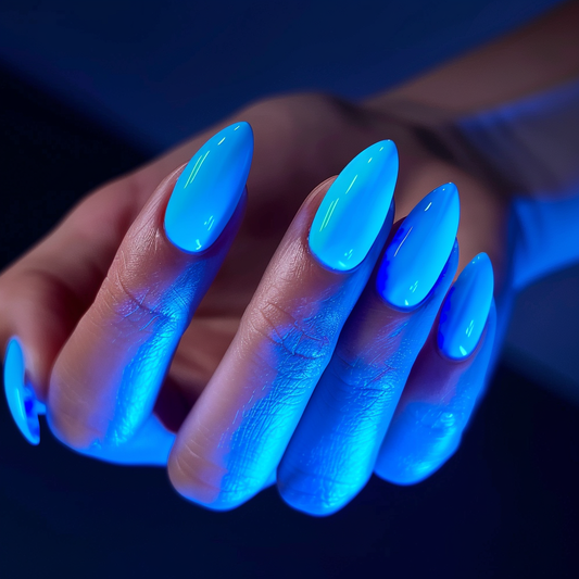 Simple DIY Neon Blue Nail Art at Home