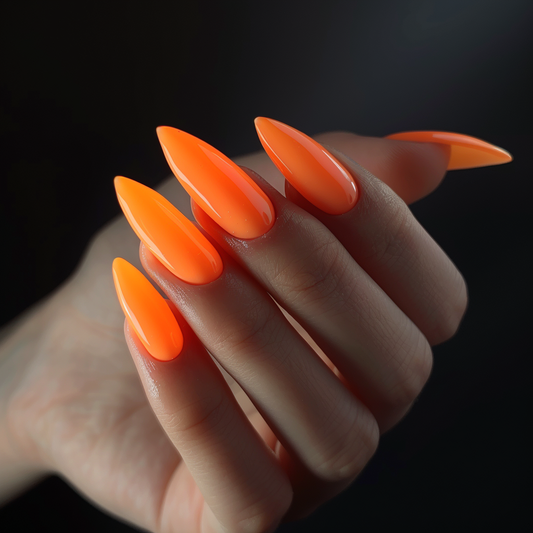 Simple DIY Neon Orange Nail Art at Home