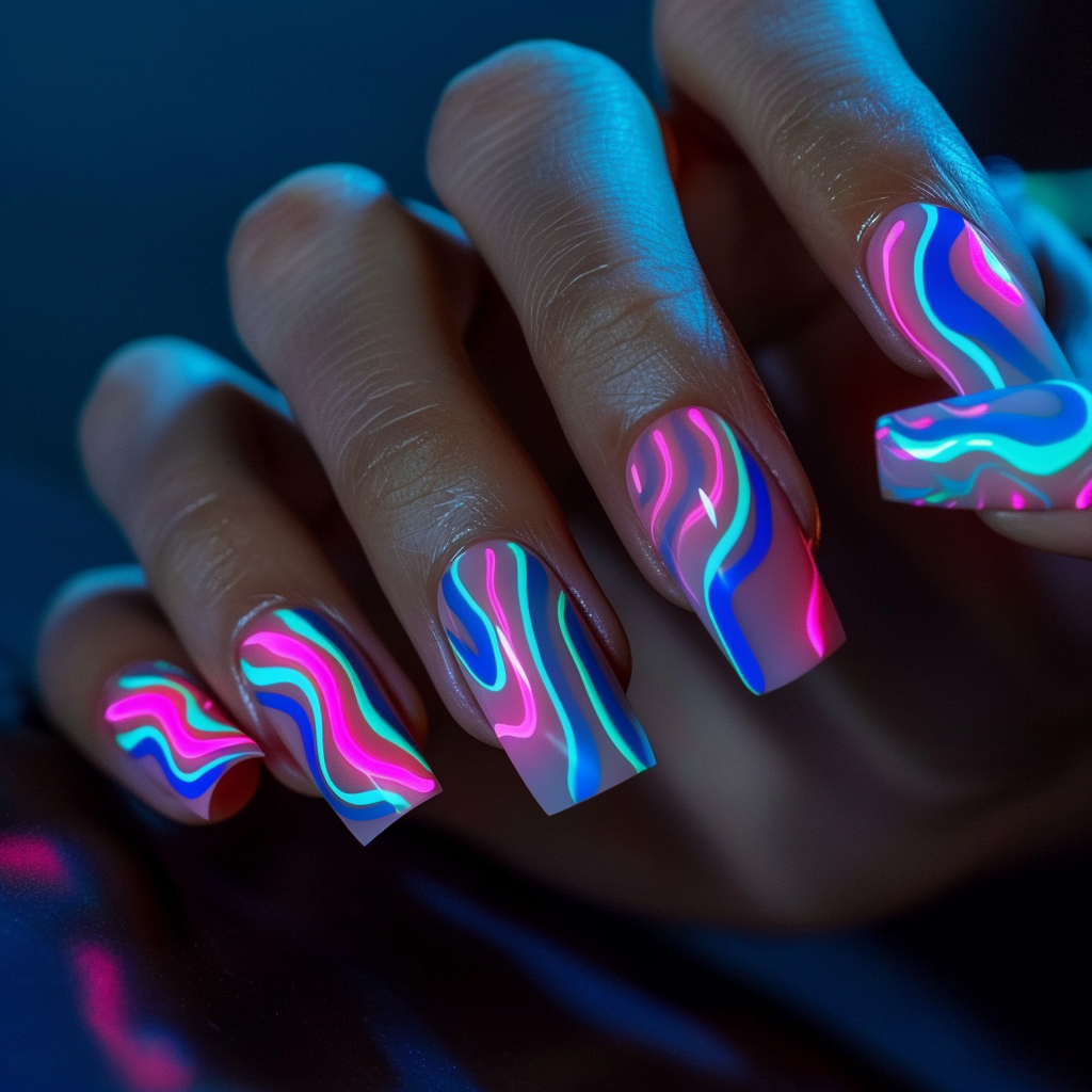 Simple DIY Neon Sign Nail Art at Home