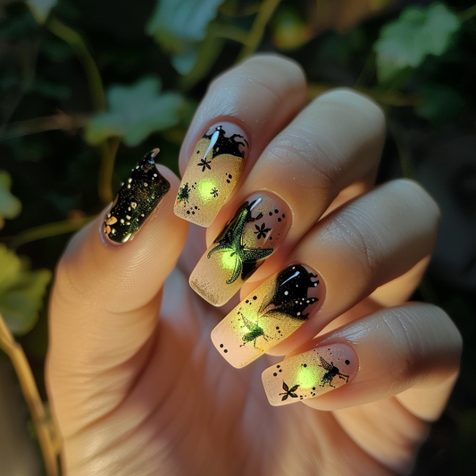 Simple DIY Firefly Nail Art at Home