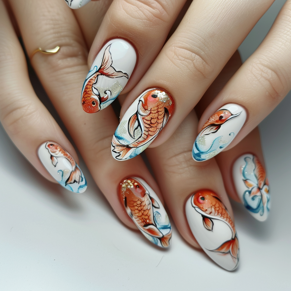 Simple DIY Fish Nail Art designs at Home