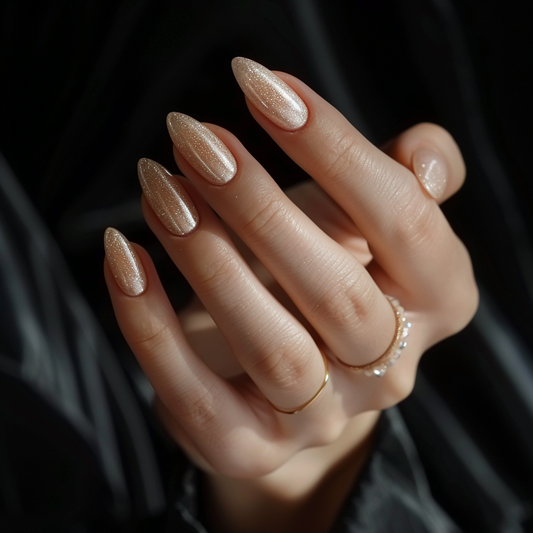 Simple DIY Subtle Shimmer Nails at Home