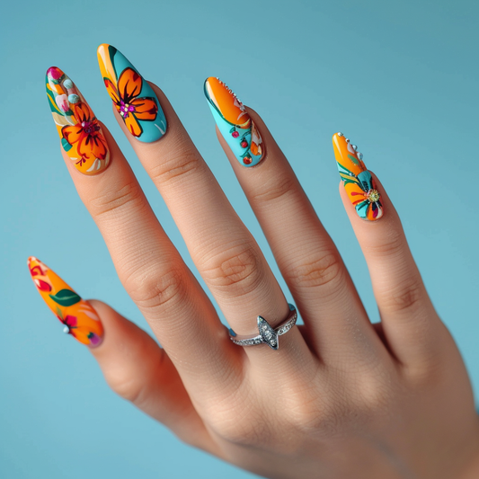 Simple DIY Summer Pop Art Nails at Home